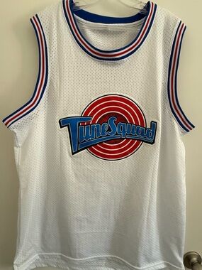 Warner Bros. Tune Squad White Jersey with Red & Blue Logo